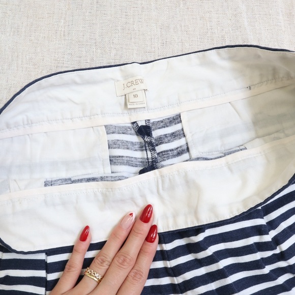 J Crew Linen Blend Striped Navy Shorts - Picture 7 of 8